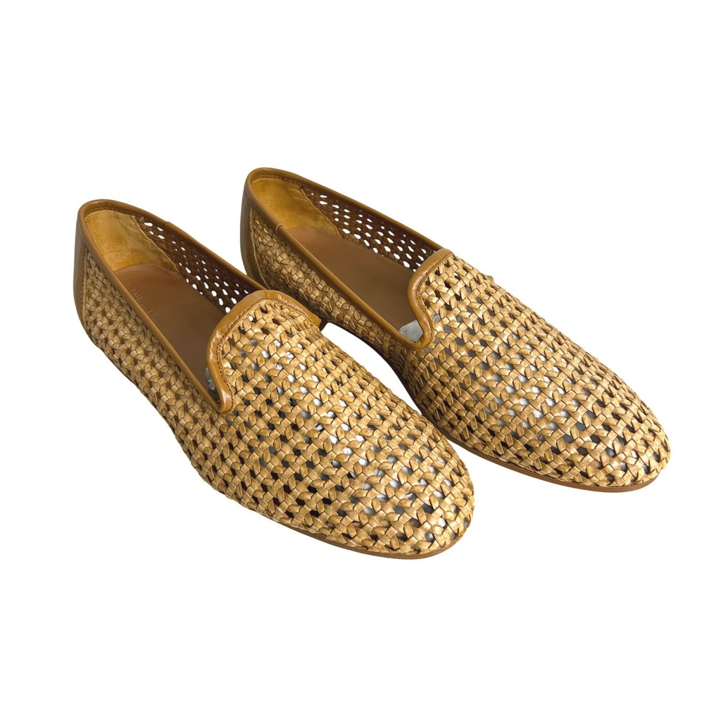 NEW J.McLaughlin‎ Loafers Womens 11 Brown Melva Vachetta Woven Leather timeless